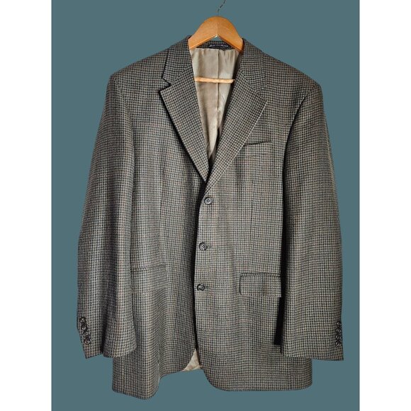 Lauren Ralph Lauren Mens LambsWool Blazer Jacket Houndstooth 42L Multi Color - Picture 1 of 12